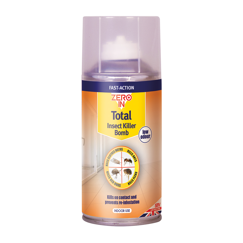 Zero In Total Insect Killer Bomb - 150ml, Rapid-Action Knockdown Insecticidal Bomb for Flying and Crawling Insects.