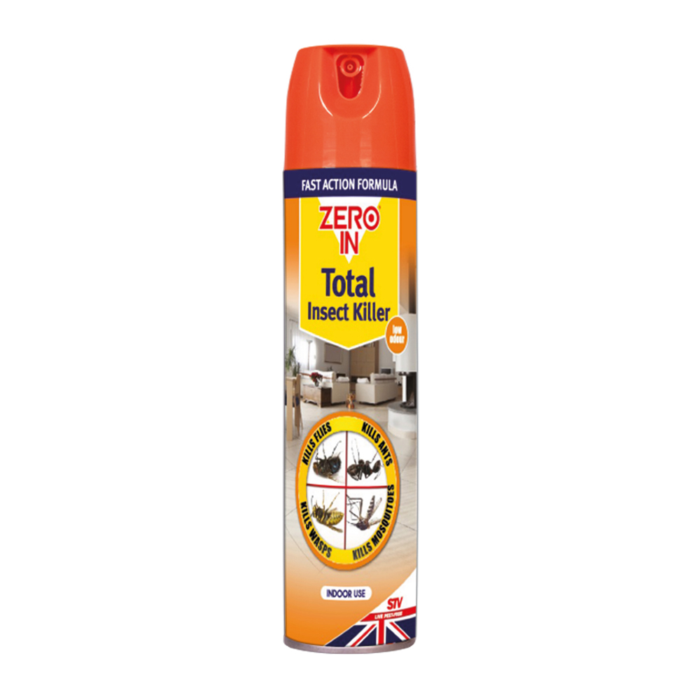 Zero In Total Insect Killer - 300ml Effective Spray for Flying and Crawling Insects. 